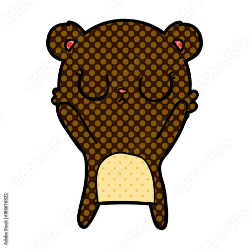 peaceful cartoon bear cub