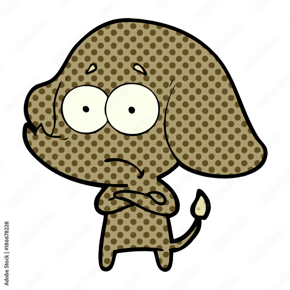Obraz premium cartoon unsure elephant