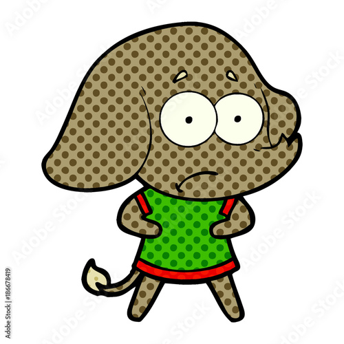 cartoon unsure elephant