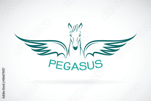 Vector of a horse pegasus design on white background. Wild Animals. Easy editable layered vector illustration.