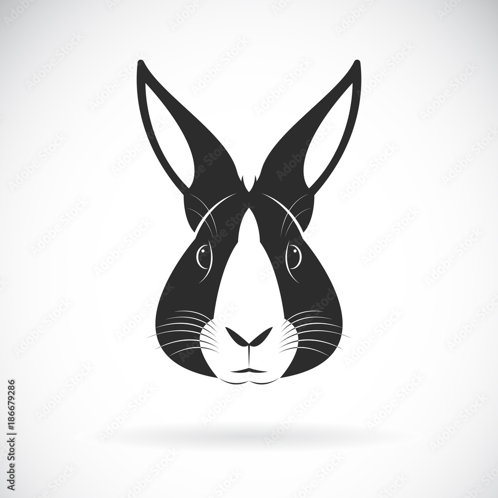 Naklejka premium Vector of a rabbit head design on white background. Wild Animals. Vector illustration.