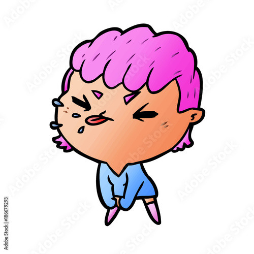 cute cartoon rude girl