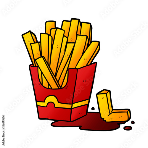 cartoon junk food fries