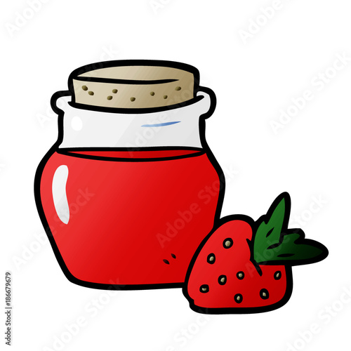 cartoon jar of strawberry jam