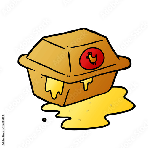 cartoon take out fried chicken