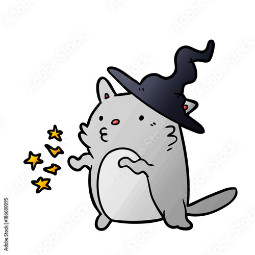 magical amazing cartoon cat wizard