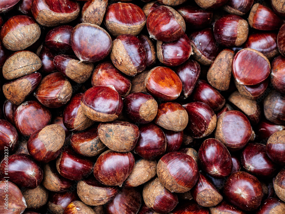 close up chestnuts for sale in the market close up chestnuts for sale in the market