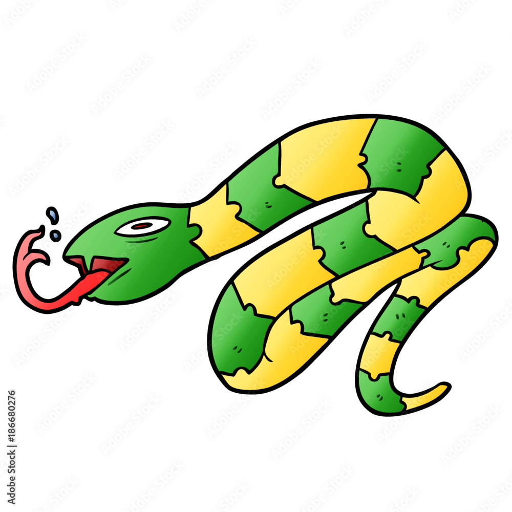 Fototapeta premium cartoon hissing snake