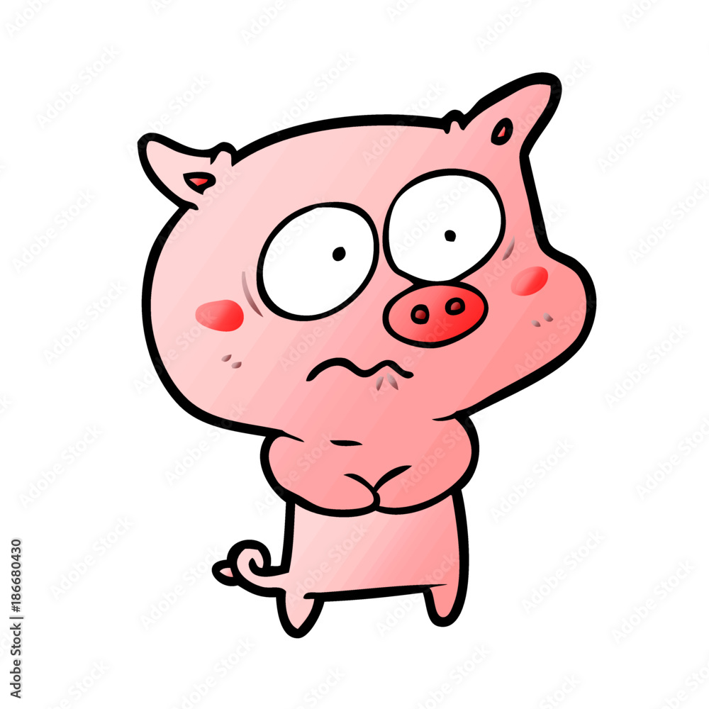 cartoon nervous pig cartoon nervous pig