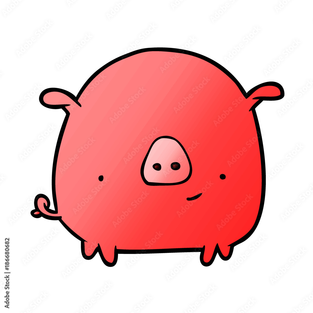 Fototapeta premium cartoon happy pig