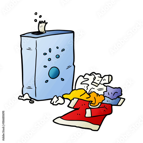 cartoon washing powder and laundry