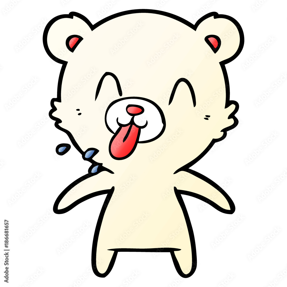 rude cartoon polar bear sticking out tongue rude cartoon polar bear sticking out tongue