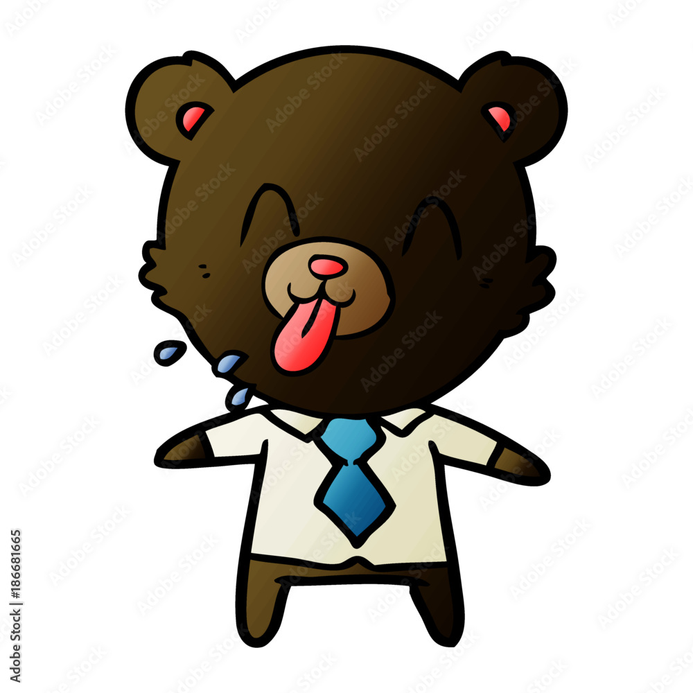 Fototapeta premium rude cartoon bear boss