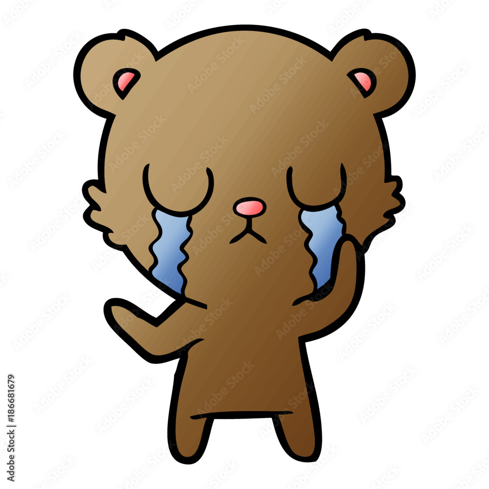 Obraz premium crying cartoon bear