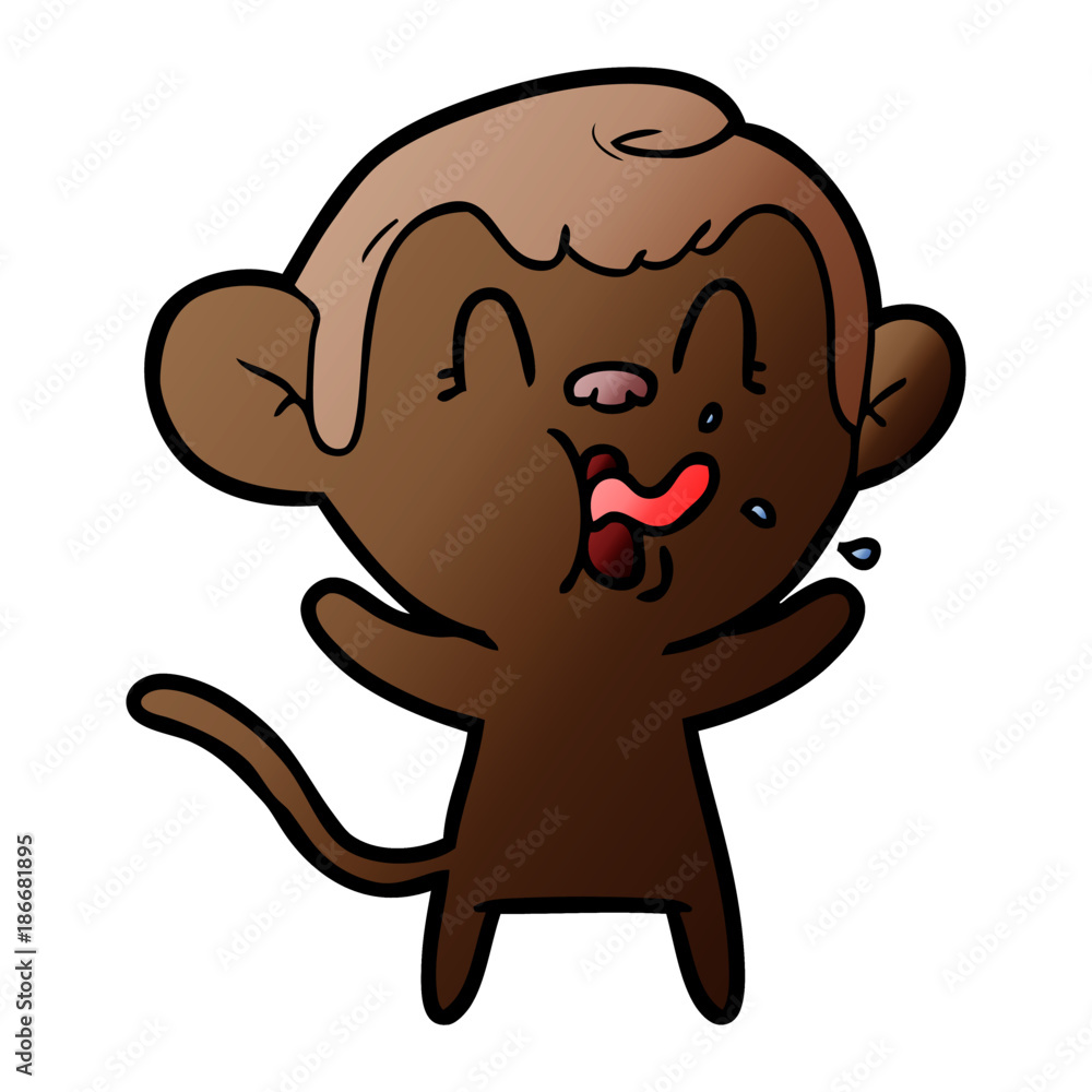 Fototapeta premium crazy cartoon monkey