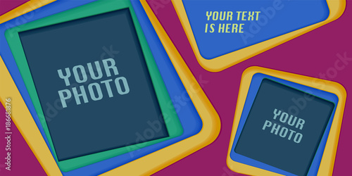 Collage of photo frames or scrapbook vector illustration