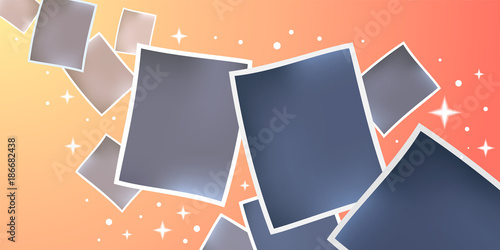 Collage of photo frames vector illustration