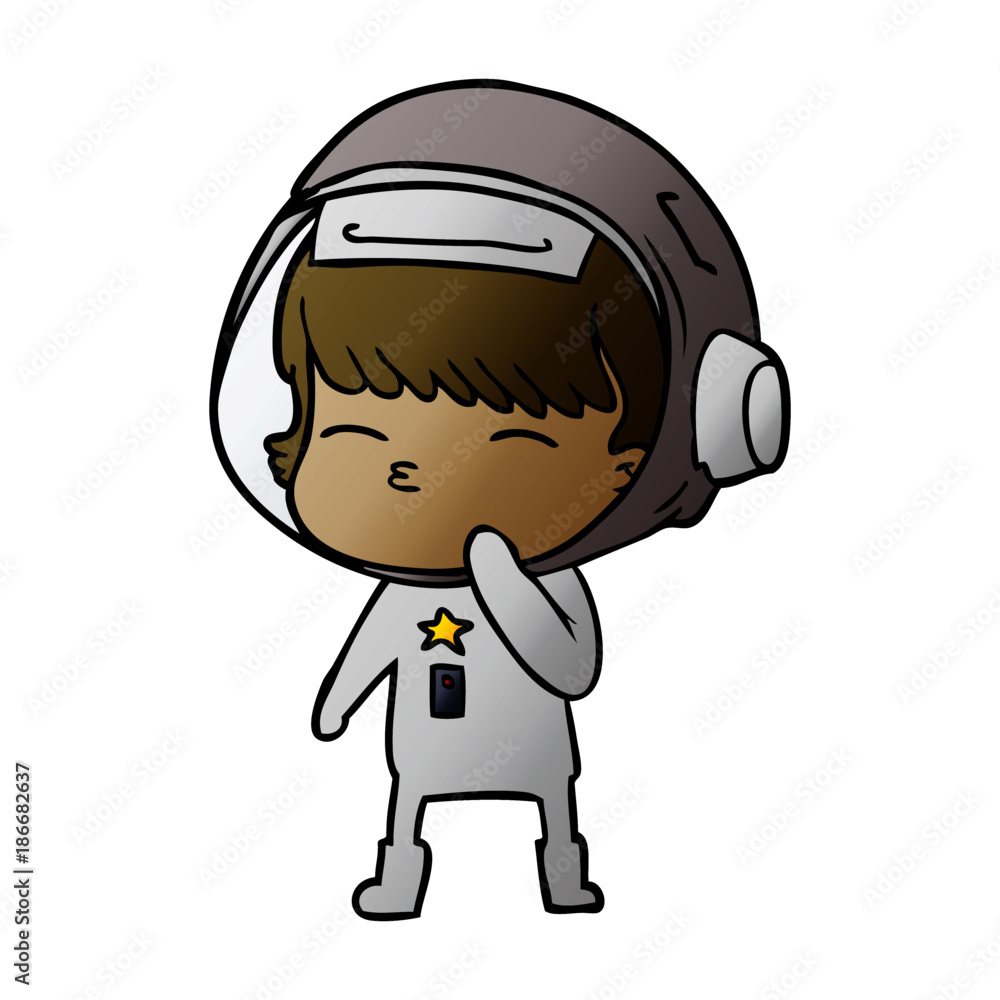 cartoon curious astronaut cartoon curious astronaut