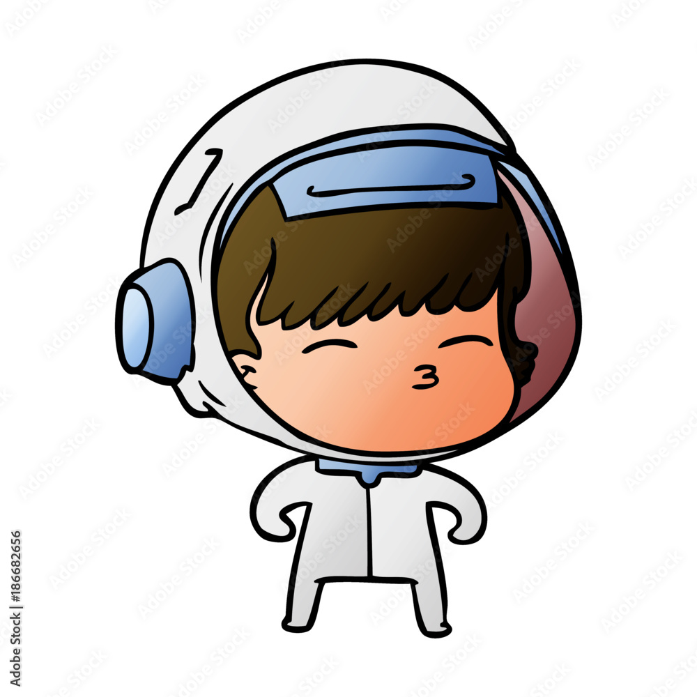 cartoon curious astronaut cartoon curious astronaut