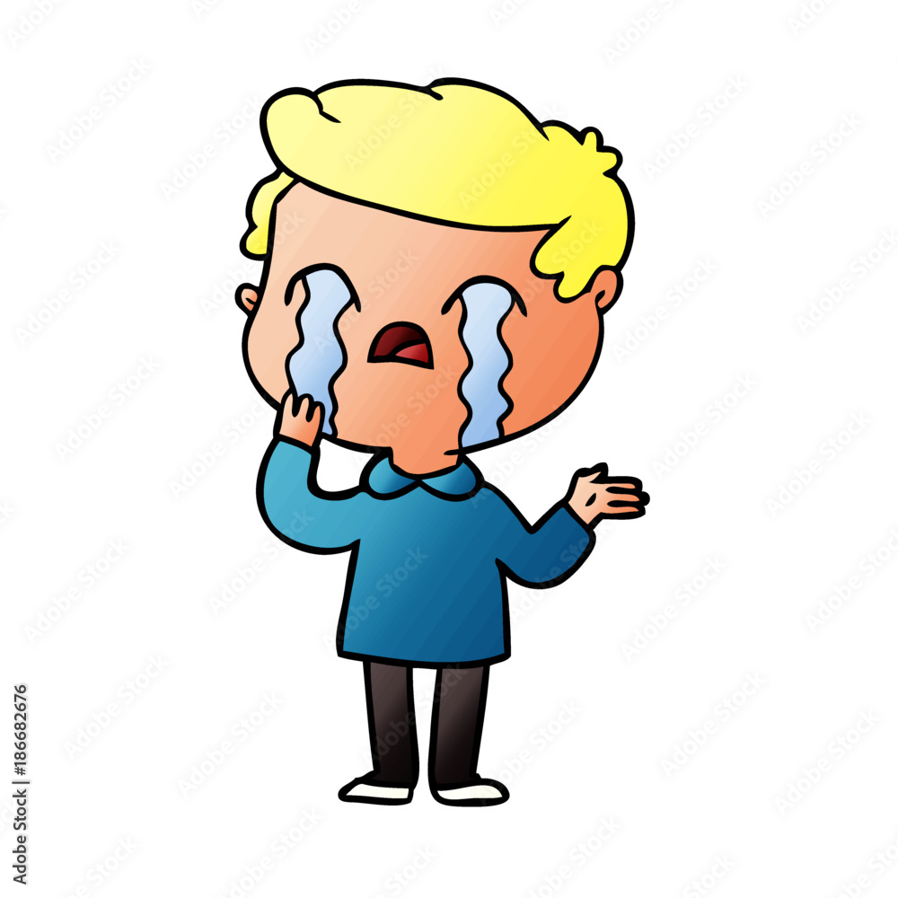 cartoon man crying