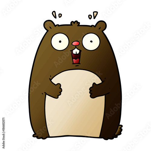cartoon shocked ground hog