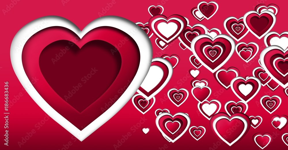 Valentines day design with hearts Valentines day design with hearts