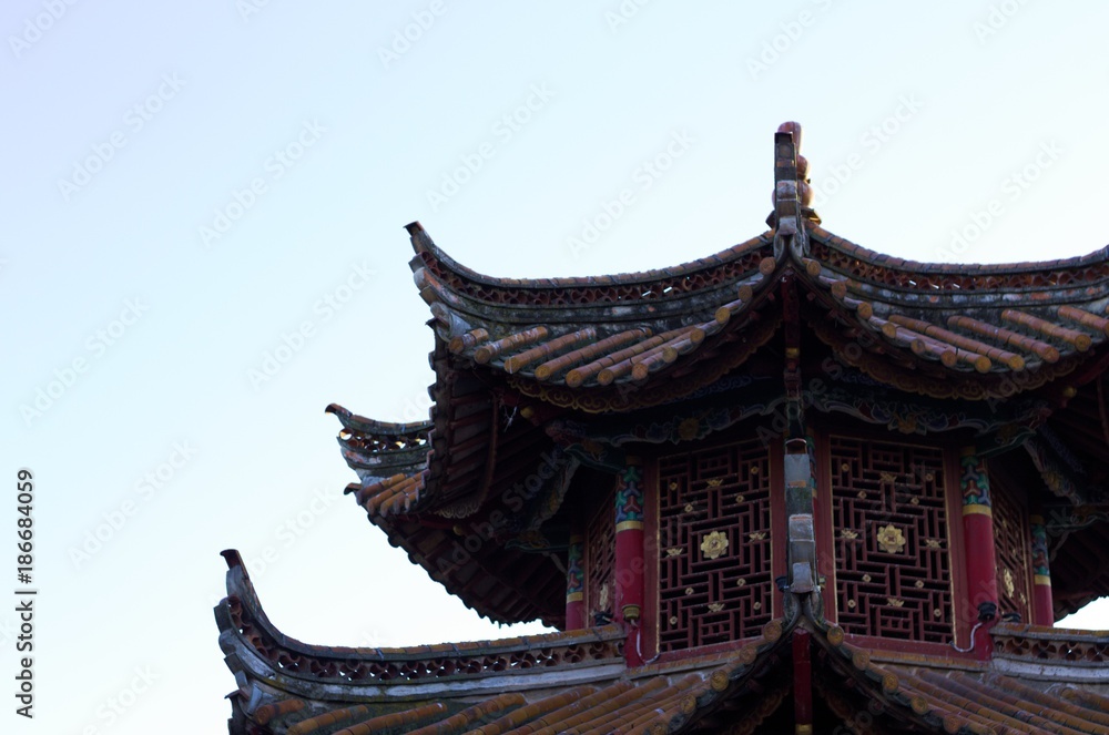 Temple details in Chuiu Park (Kunming, Yunnan, China)
