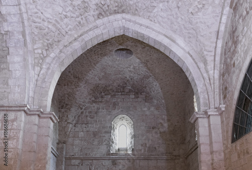 The  inner hall of the Grave of Samuel - The Prophet located in An-Nabi Samwil also al-Nabi Samuil - Palestinian village in Jerusalem Governorate in Israel photo