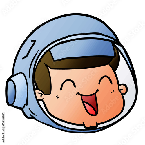 cartoon happy astronaut face