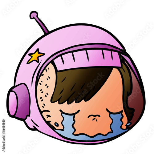 cartoon astronaut face crying