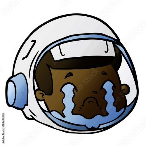 cartoon astronaut face crying