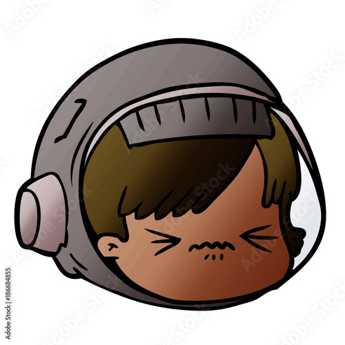 cartoon stressed astronaut face