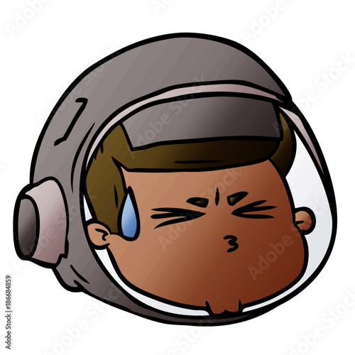 cartoon stressed astronaut face