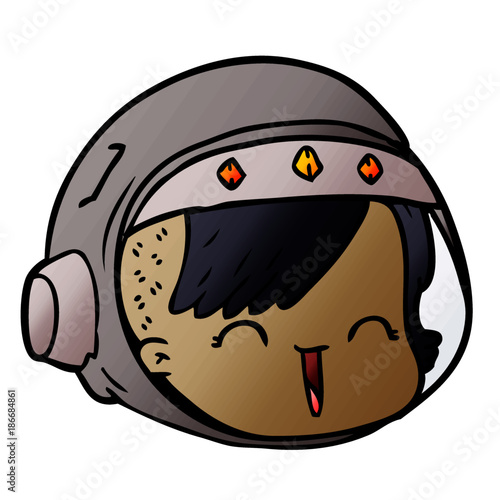 cartoon happy astronaut face