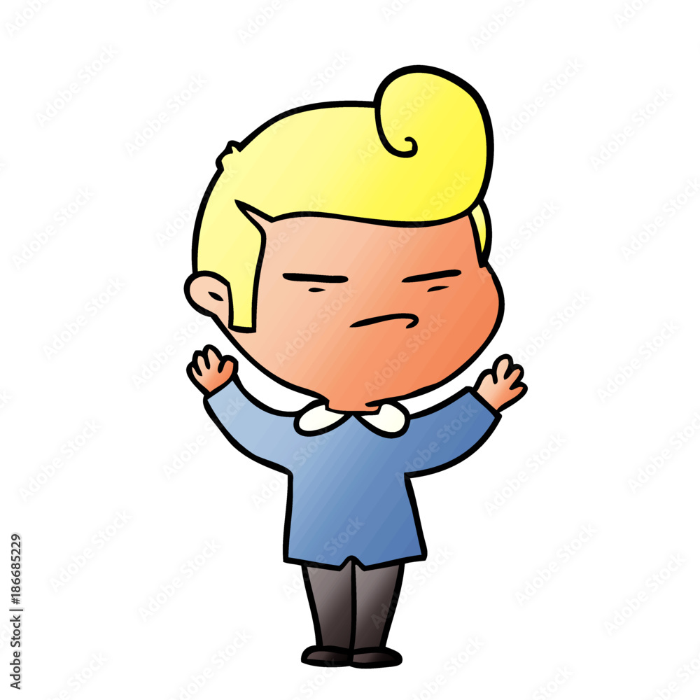 cartoon cool guy with fashion hair cut