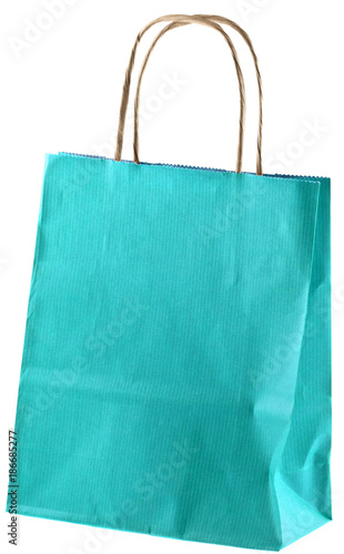 sac bleu en papier kraft 