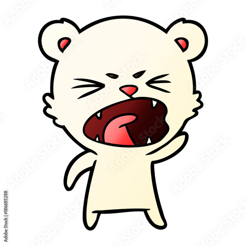 angry cartoon polar bear