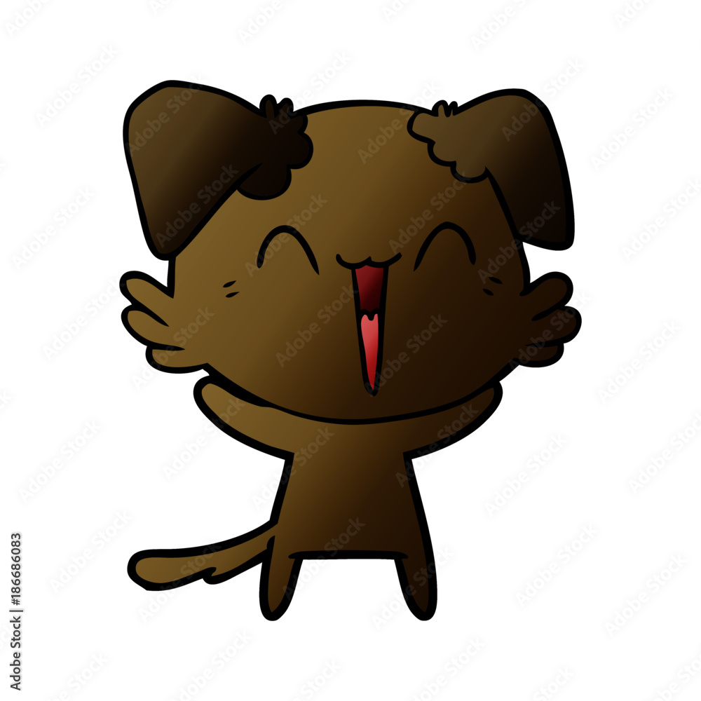 Fototapeta premium happy little dog cartoon