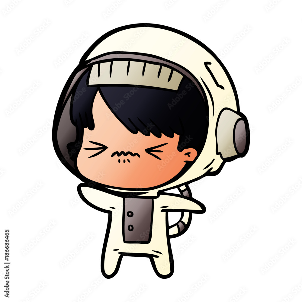 angry cartoon space girl angry cartoon space girl