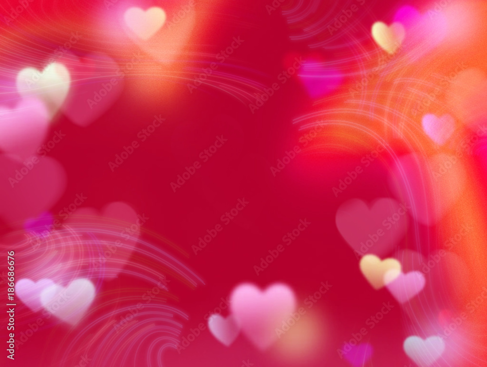 Hearts background with blurred effect