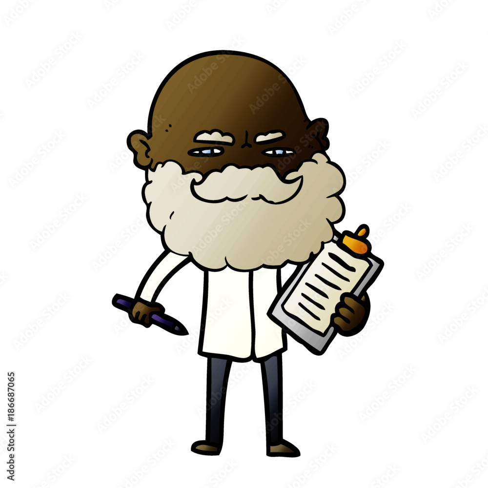 cartoon man with beard frowning