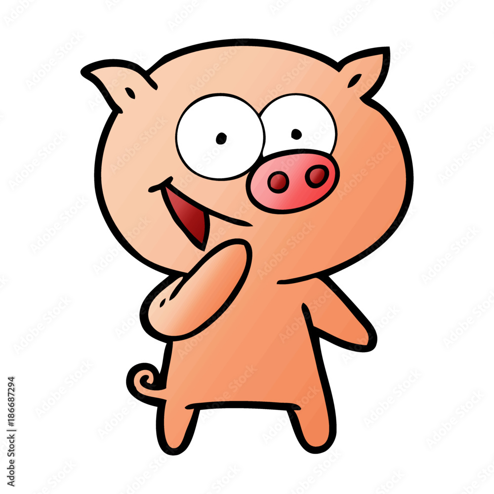laughing pig cartoon