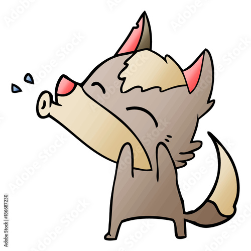 howling wolf cartoon