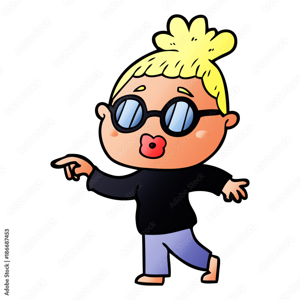 cartoon woman wearing spectacles cartoon woman wearing spectacles