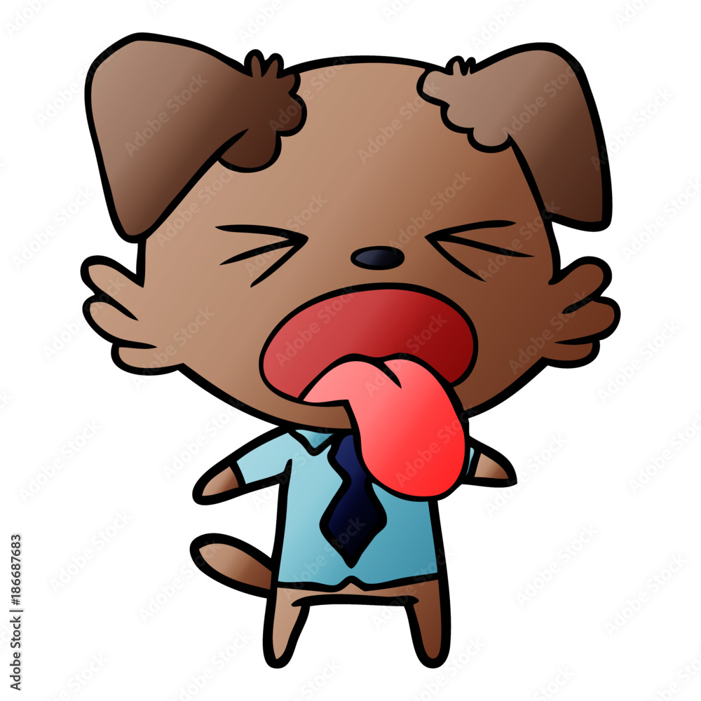 cartoon disgusted dog
