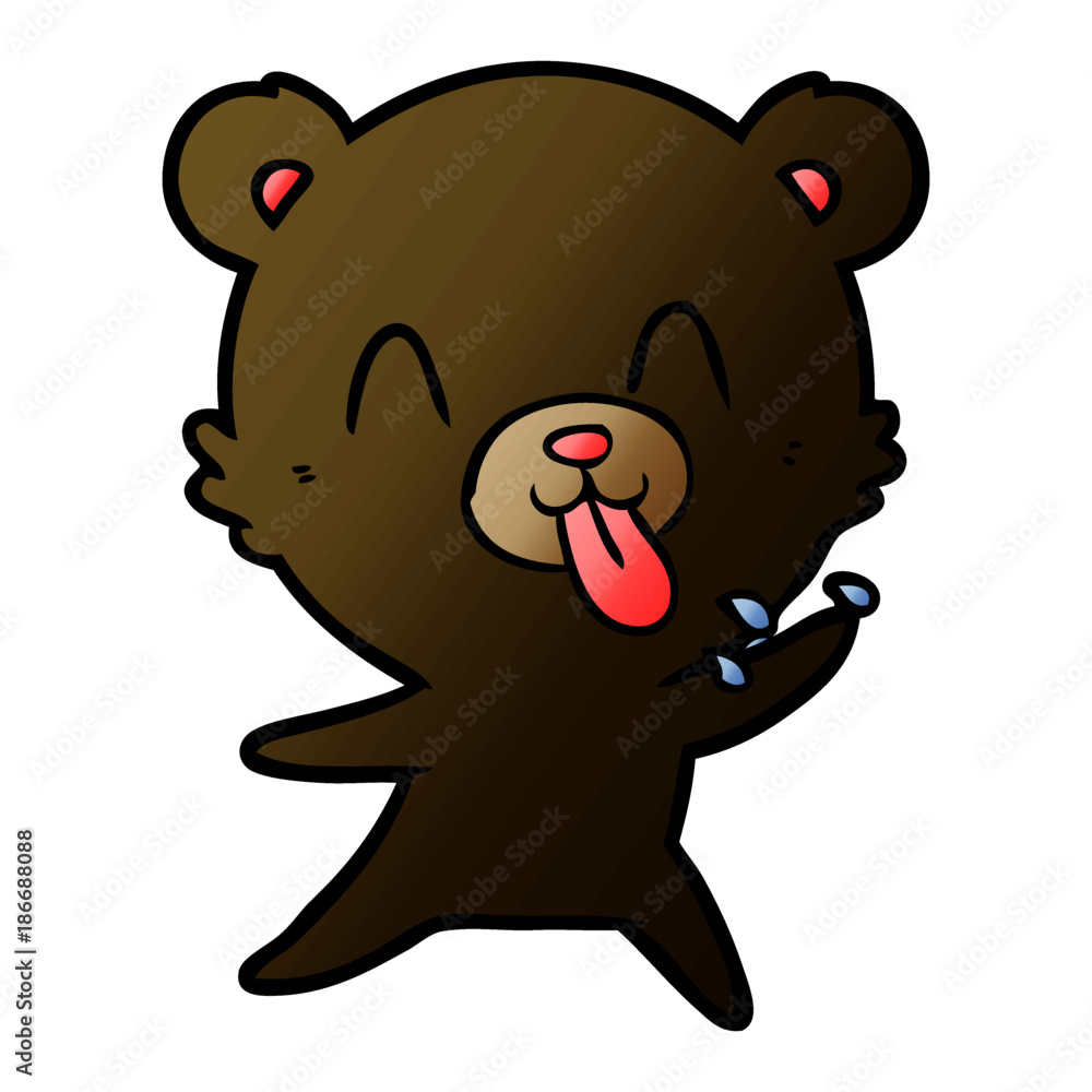 Fototapeta premium rude cartoon bear