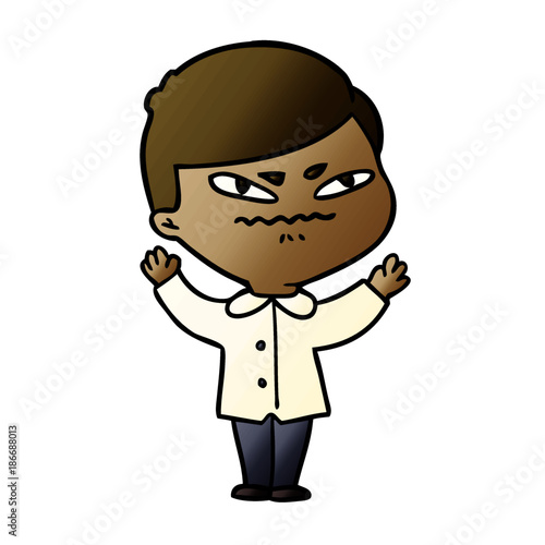 cartoon angry man