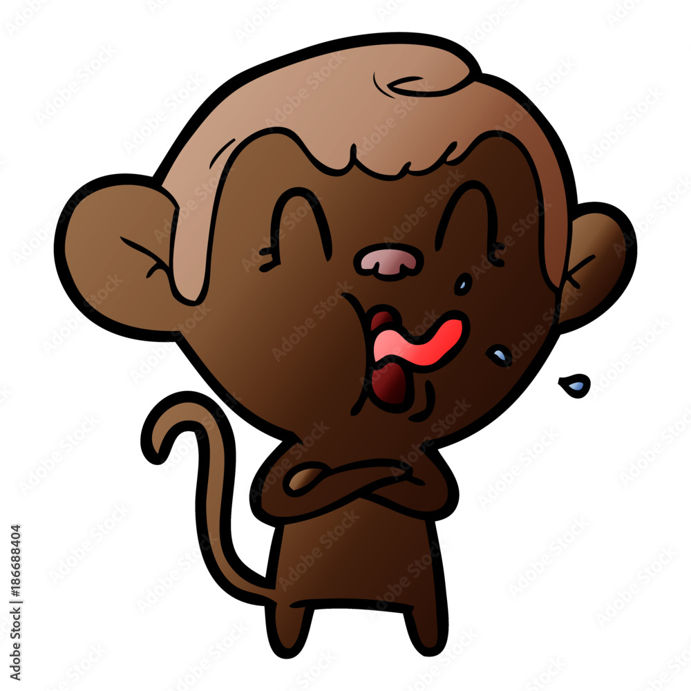 Fototapeta premium crazy cartoon monkey