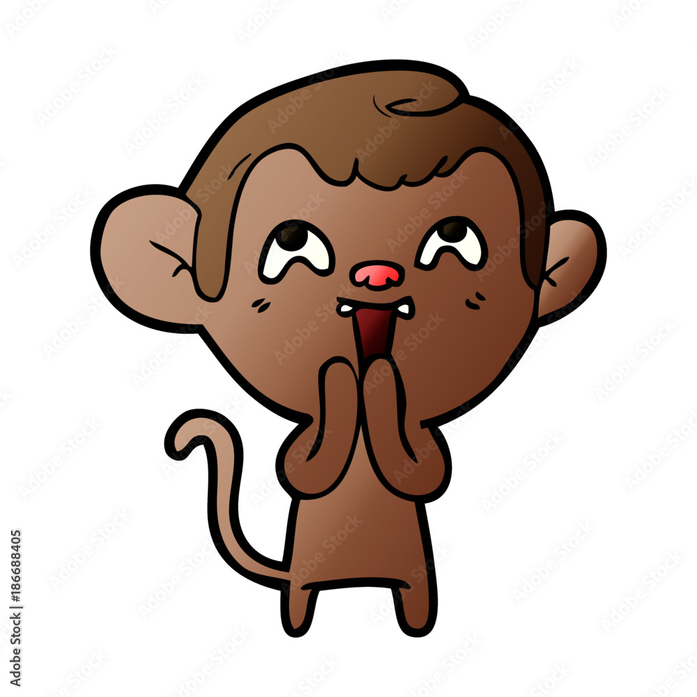 Obraz premium crazy cartoon monkey