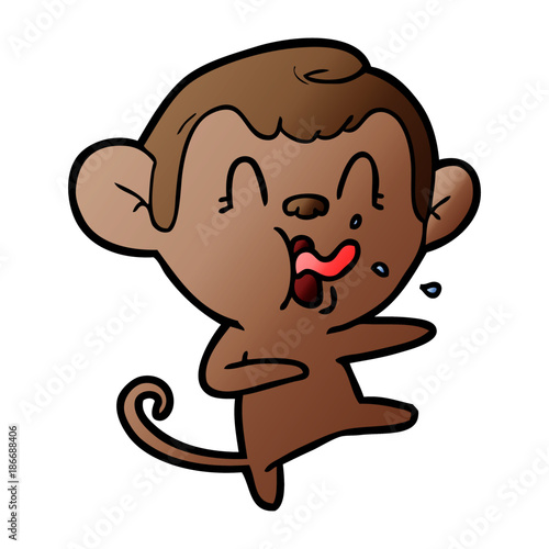 crazy cartoon monkey dancing